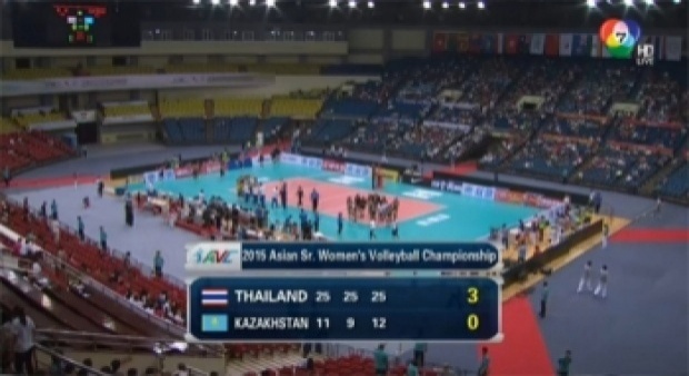สาวตบไทยไล่ทุบคาซัคฯ3-0 รอบสองศึกแชมป์เอเชีย