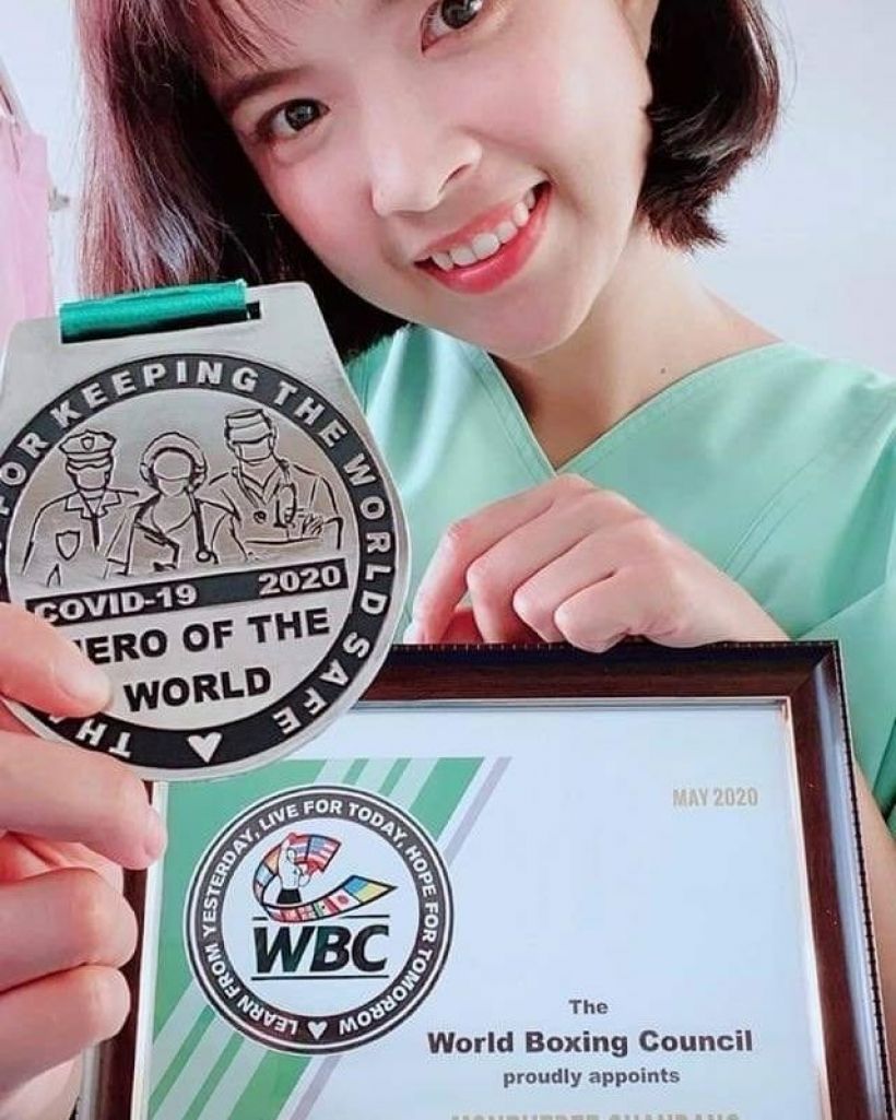 ส่องภาพ น้องแป๋ว อดีตมวยหญิงแชมป์โลกWBC สู่นางฟ้าชุดขาว