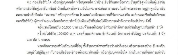  แบนรังเหย้ากิเลน 1 นัด,ปรับ 8 หมื่นฐานกองเชียร์ทำป้ายไม่เหมาะสม