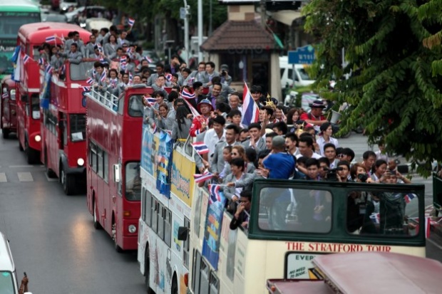 ชมภาพ!ขบวนทัพนักกีฬาไทยร่วมฉลองงานเลี้ยงที่ทำเนียบรัฐบาล